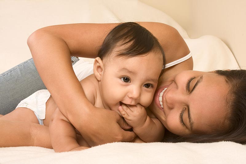 happy mother and boy